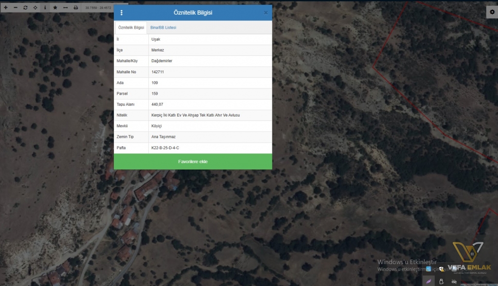 UŞAK DAĞDEMİRLER KÖYÜ’NDE SATILIK YAN YANA 2 MÜSTAKİL EV + HİSSELİ ARSA