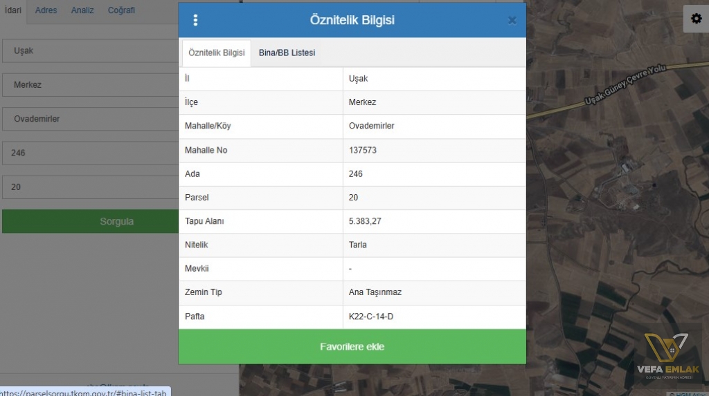 OVADEMİRLER’DE 5.383 m2 YENİ TOKİ DİBİNDE SATILIK TARLA