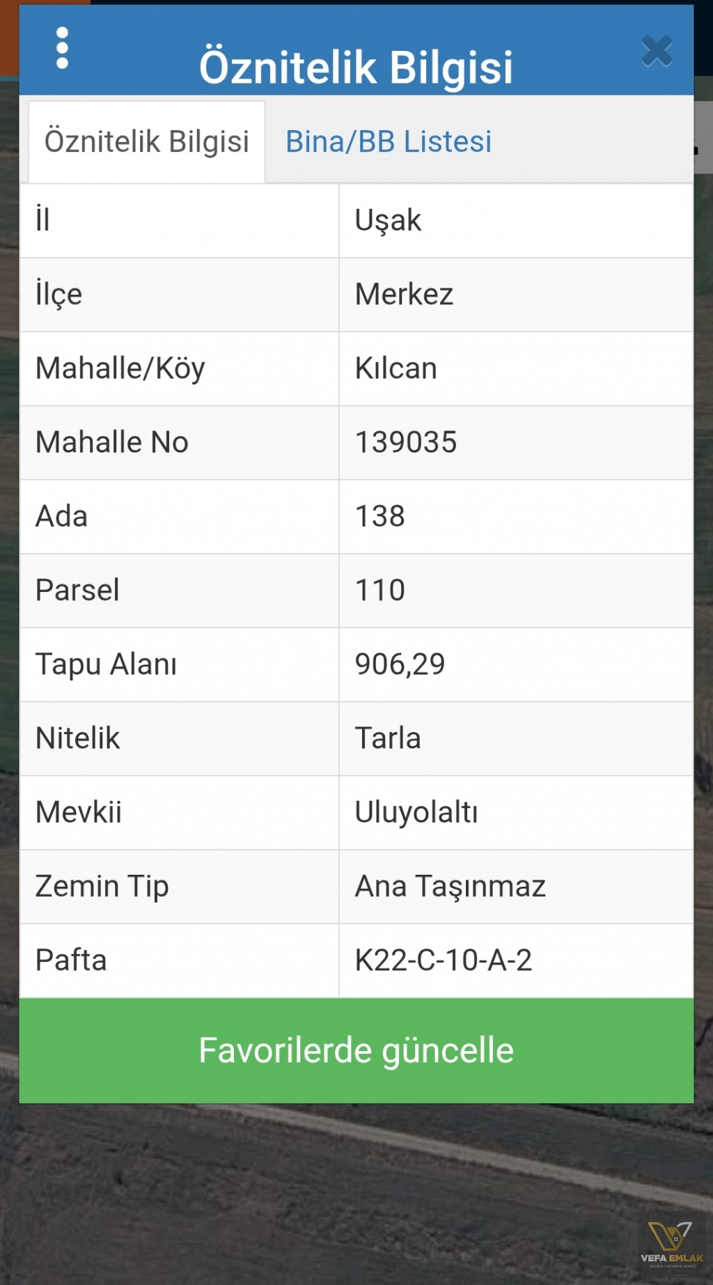 UŞAK MERKEZ KILCAN MAHALLESİ'NDE YATIRIMLIK SATILIK TARLA