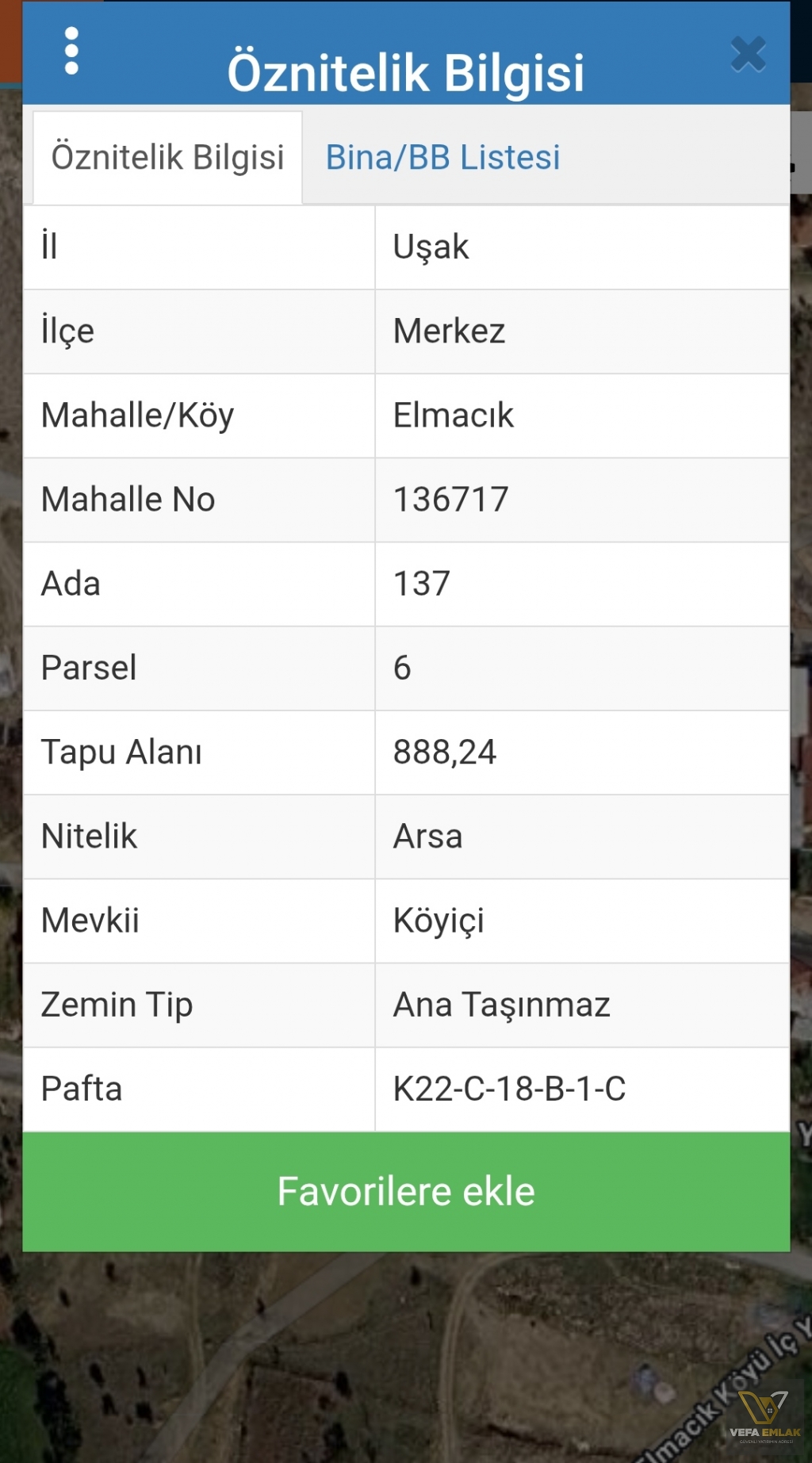 ELMACIK KÖYÜNDE EVLİ , DAMLI VE ÇİFT CEPHELİ 888 m2 FIRSAT ARSA