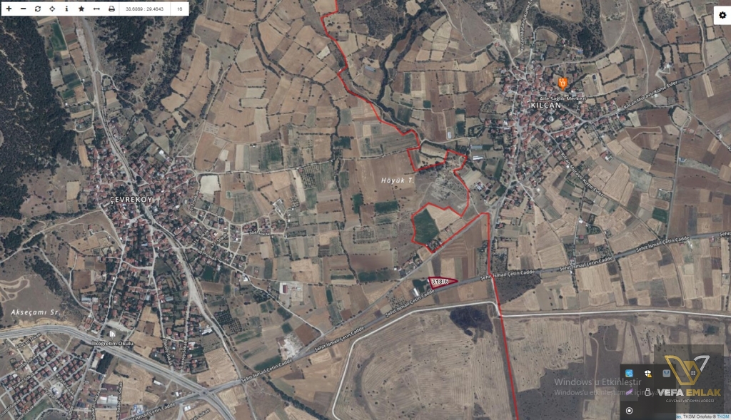 UŞAK MERKEZ ÇEVRE KÖYÜNDE SATILIK 2.785,91 m² TARLA