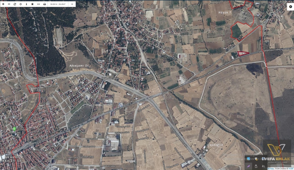 UŞAK MERKEZ ÇEVRE KÖYÜNDE SATILIK 2.785,91 m² TARLA